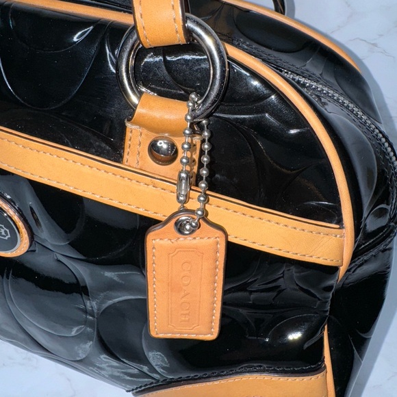 Coach Peyton Black Embossed Patent Leather with Leather trim #20065 - Picture 10 of 16